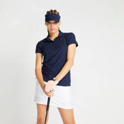 Kaos polo lengan pendek golf wanita WW500 navy blue