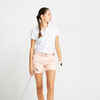 Women's golf cotton chino shorts - MW500 pale pink