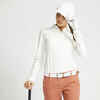 Polo majica dugih rukava za golf 500 za umjerene temperature ženska bijela