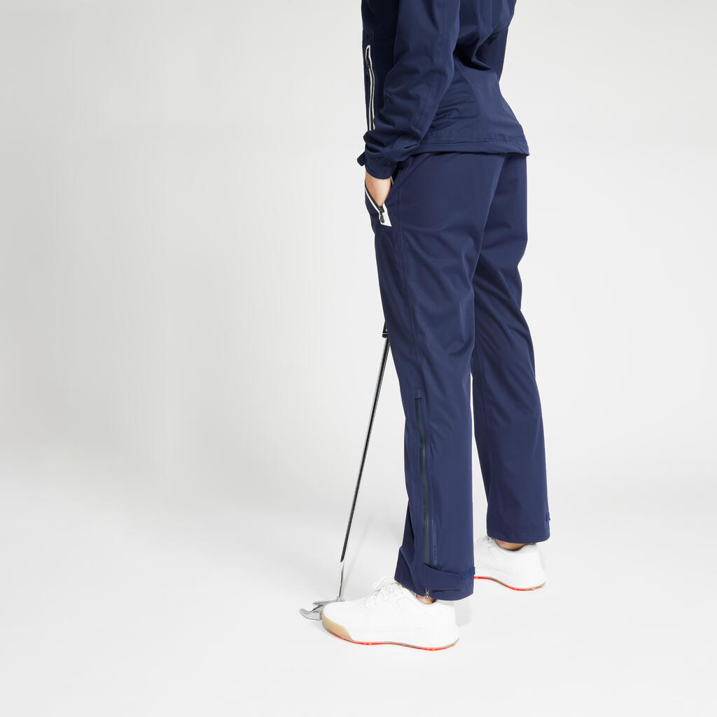 Women's golf waterproof rain trousers RW500 black