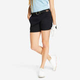 Women's golf cotton chino shorts - MW500 black