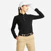 Sieviešu golfa polo krekls ar garām piedurknēm “MW500”, melns