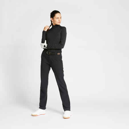 Moteriškas apatinis golfo kostiumas šaltam orui, juodas