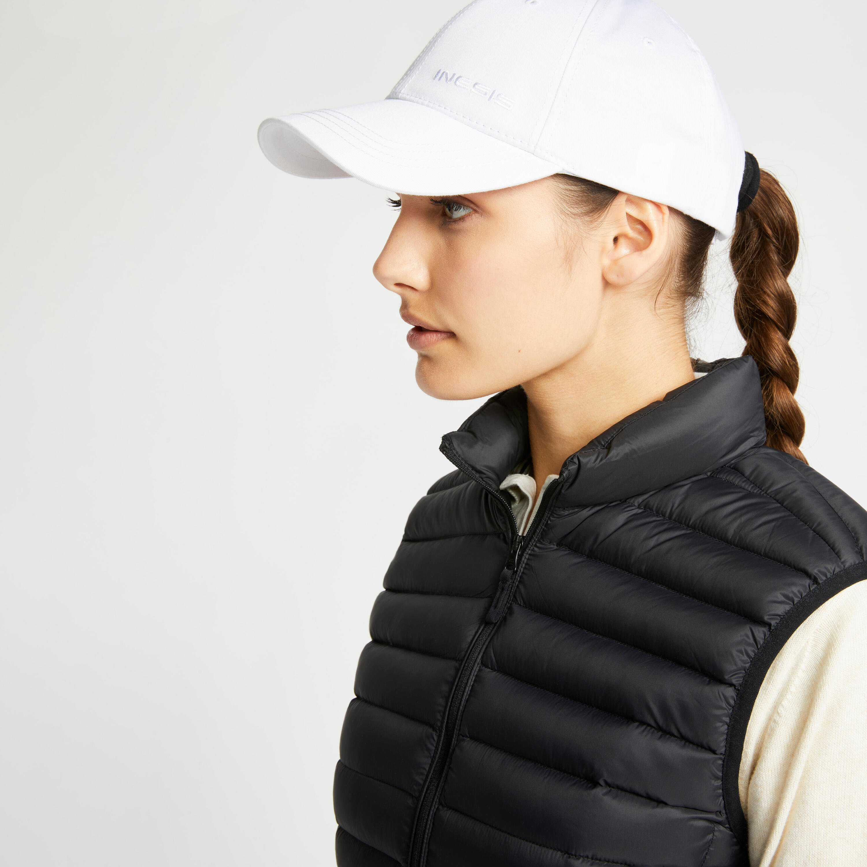 Chaleco Golf Mujer Negro Sin mangas Ultralight 3/4
