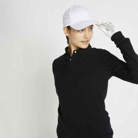 Women's Golf V-neck Pullover MW500 Black