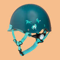 Kids' Horse Riding Helmet 100 - Green/Turquoise