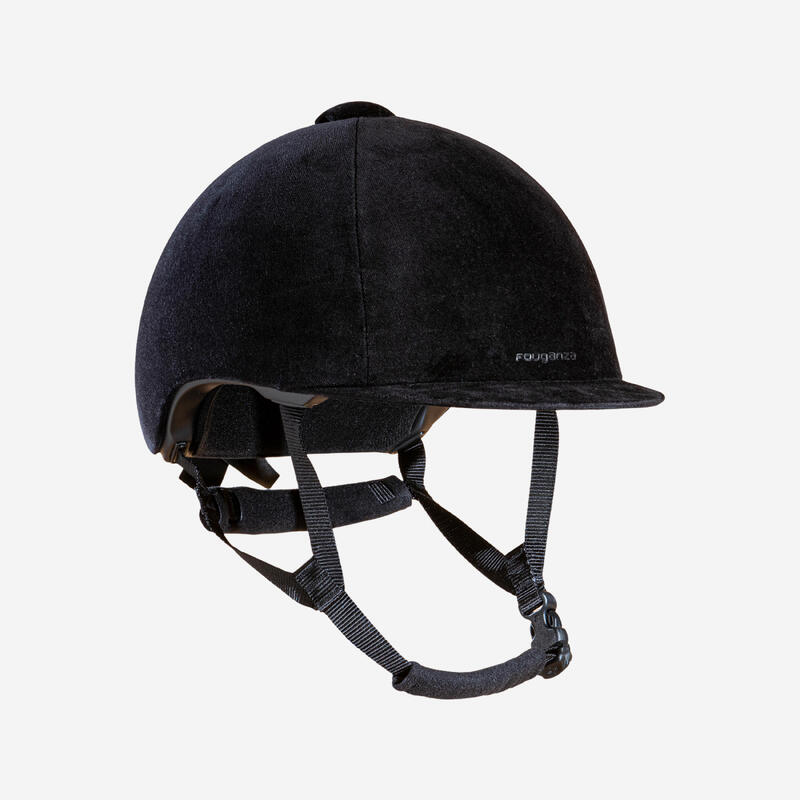 絲絨馬術頭盔140－黑色