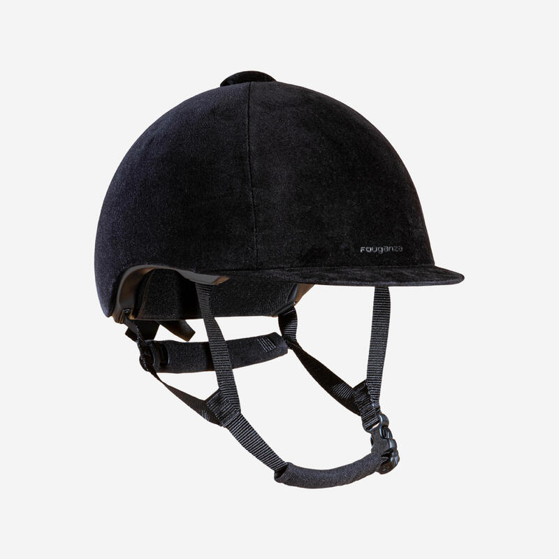 Casque équitation Adulte et Enfant - 140 velours noir FOUGANZA