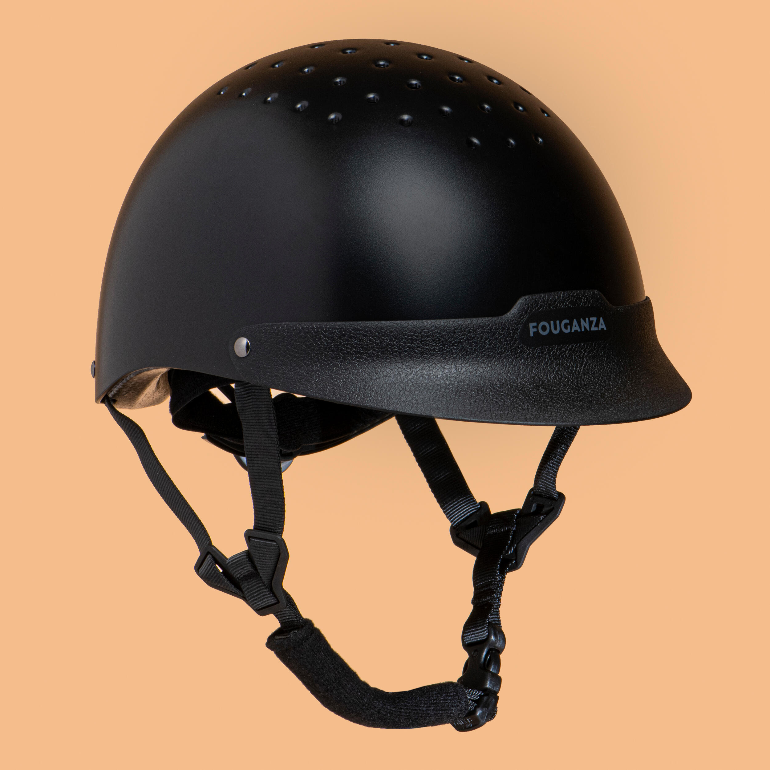 Black horse riding store helmet