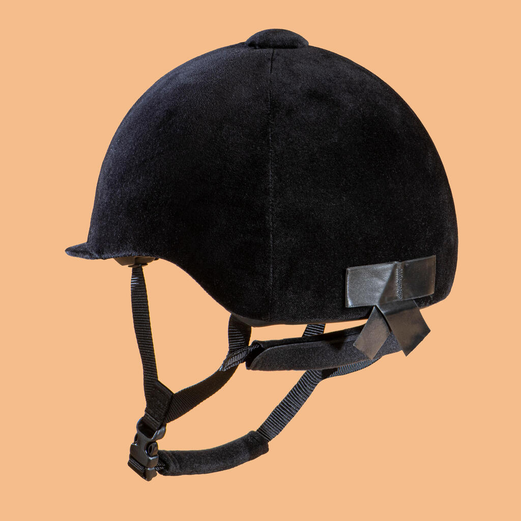 140 Velvet Horse Riding Helmet - Black