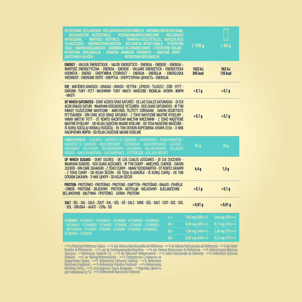 POWDERED LEMON-FLAVOURED MALTODEXTRIN DRINK MIX - 6X34G