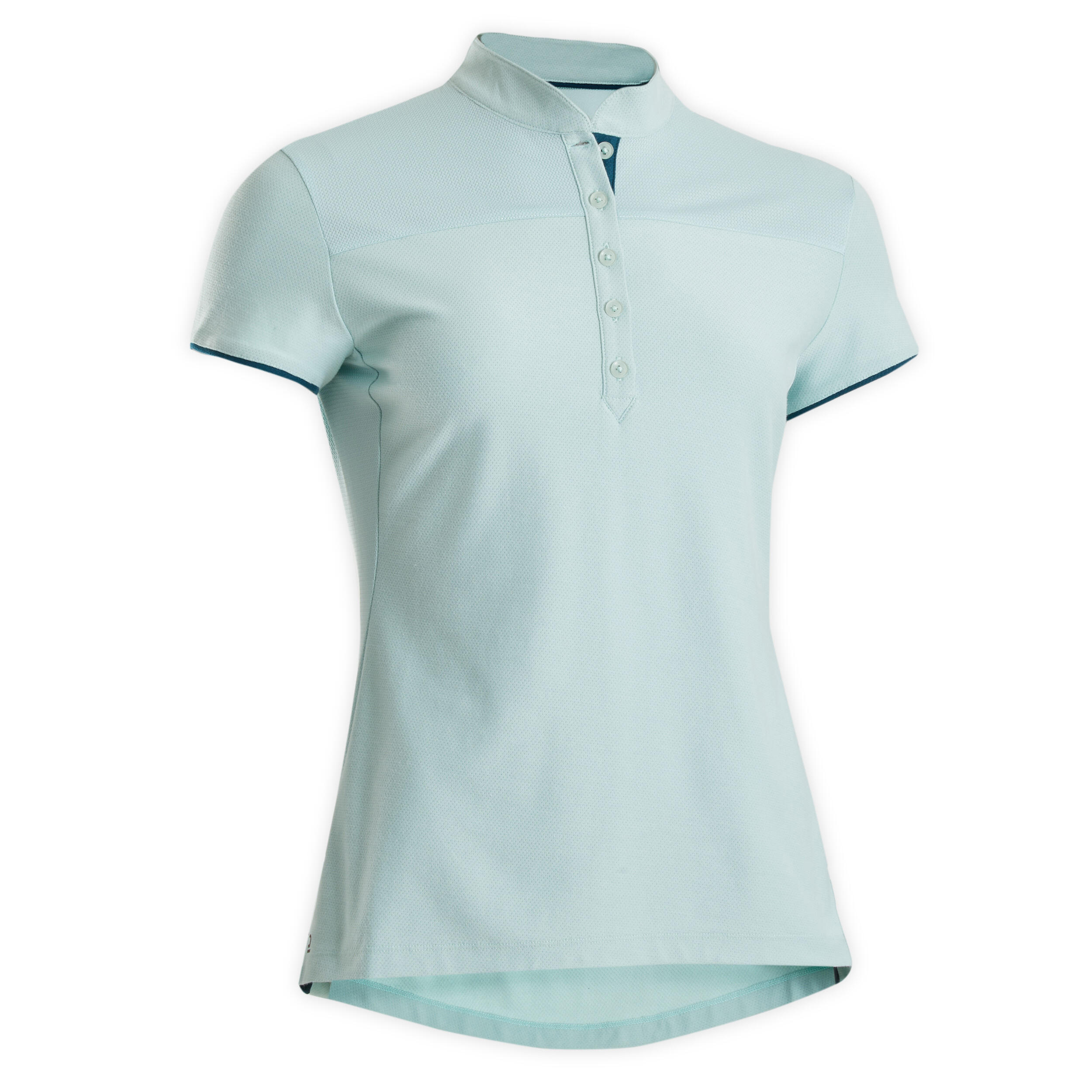 Polo manches courtes équitation femme 500 vert 4/4