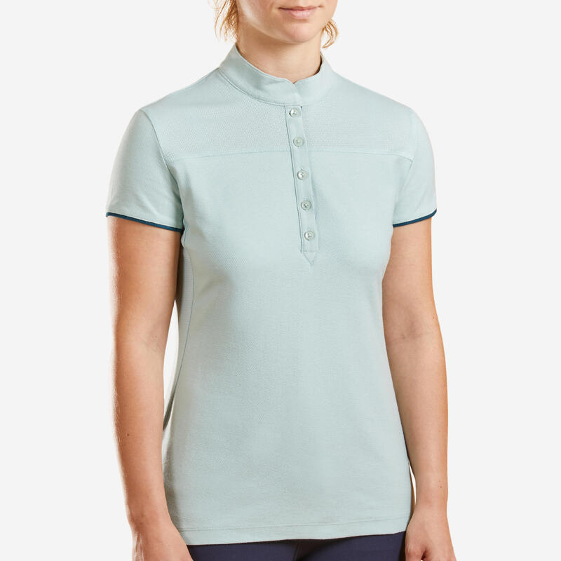 Reit-Poloshirt 500 kurzarm Damen grün