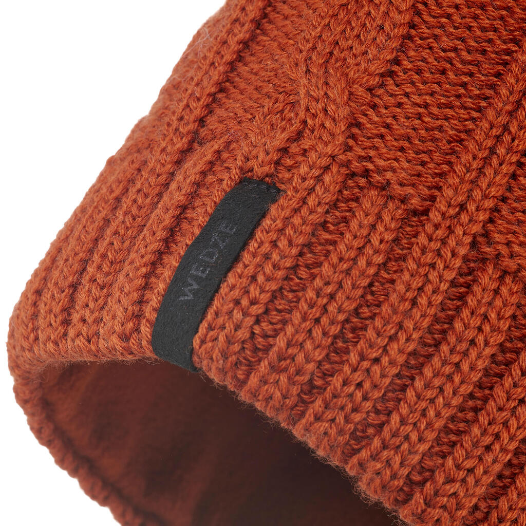 ADULT SKI HAT TORSADES WOOL TERRACOTTA