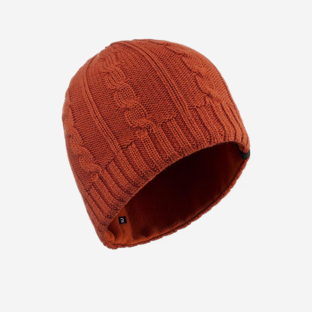 ADULT SKI HAT TORSADES WOOL TERRACOTTA