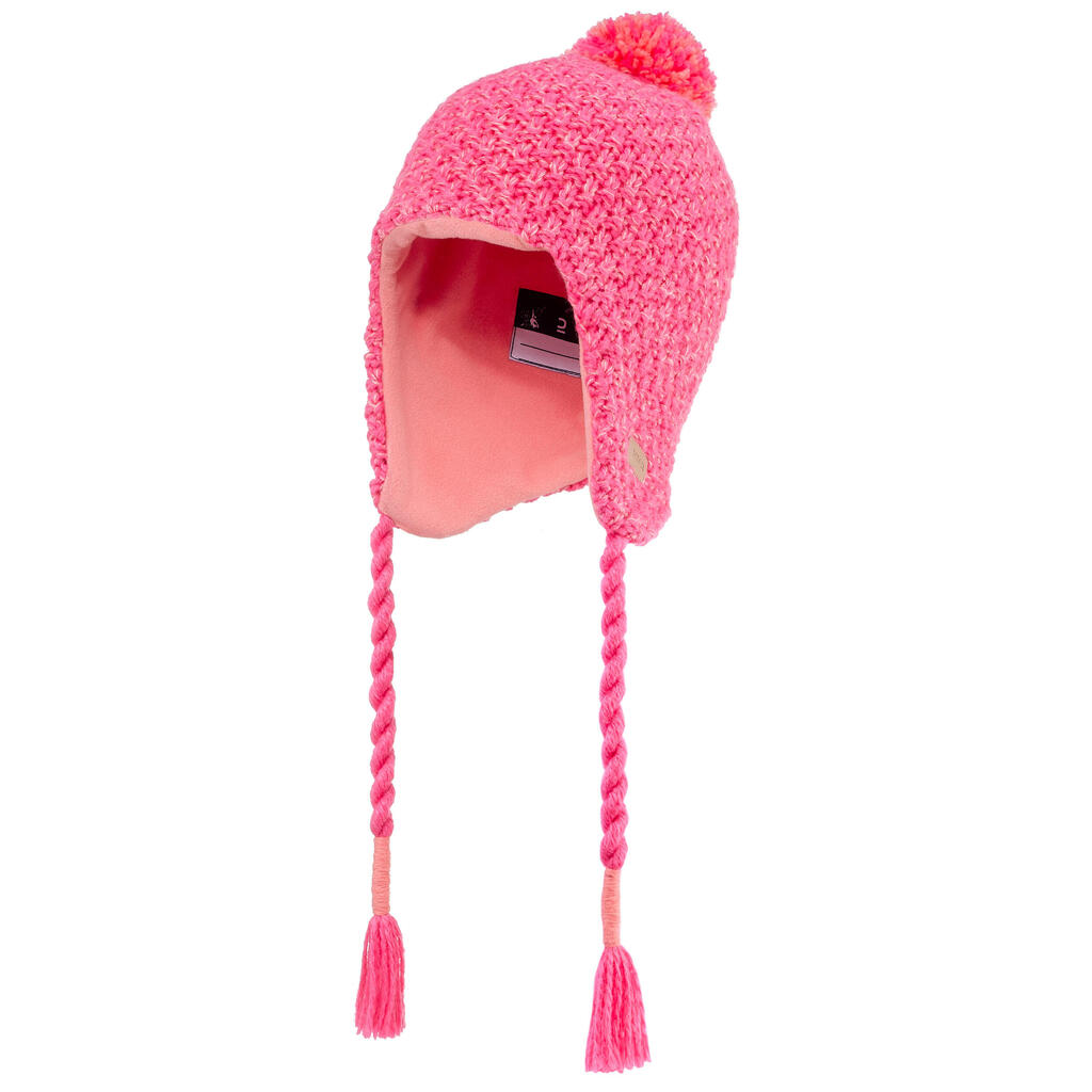 KIDS’ PERUVIAN SKI HAT TIMELESS PINK, LIGHT CORAL