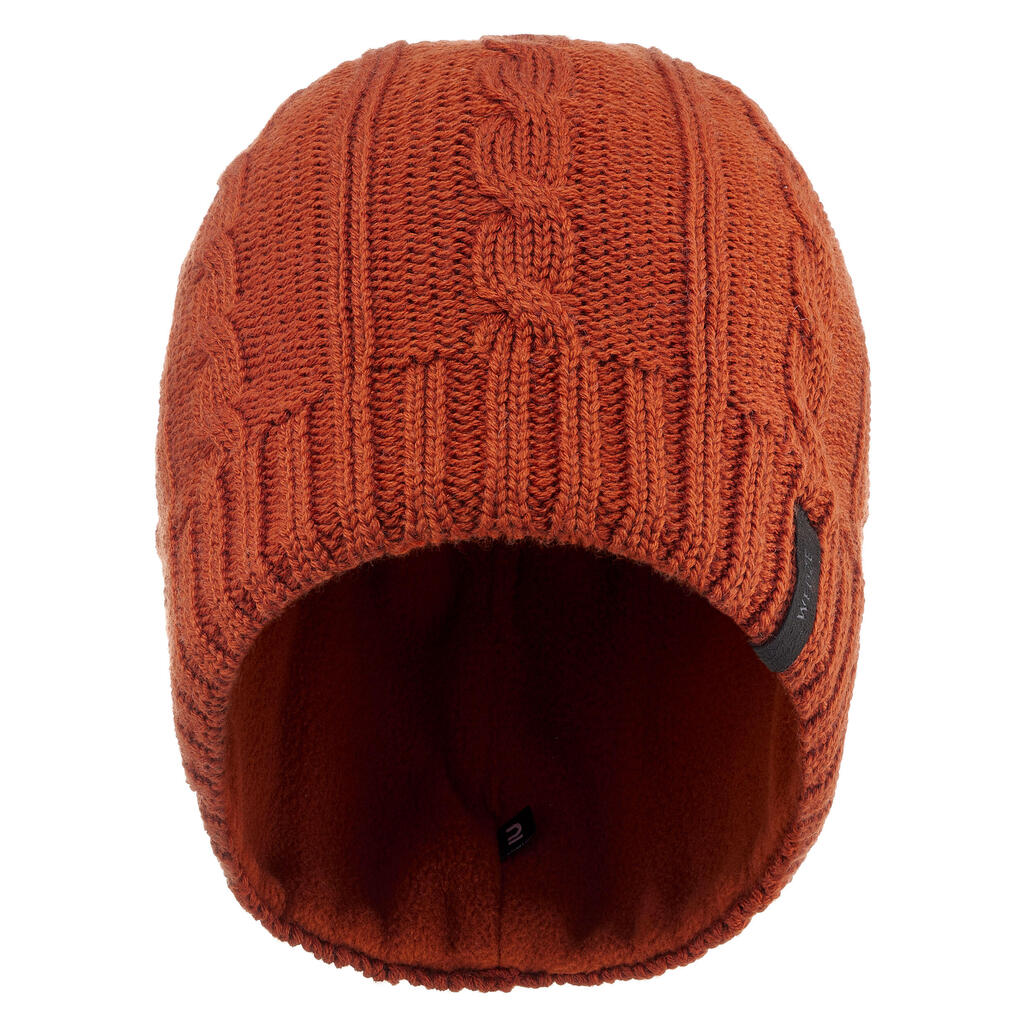 ADULT SKI HAT TORSADES WOOL TERRACOTTA