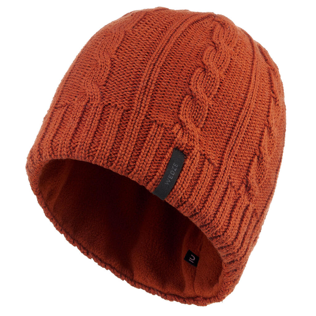 ADULT SKI HAT TORSADES WOOL TERRACOTTA