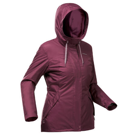 Куртка жіноча SH100 X-Warm для зимового туризму водонепроникна бордова