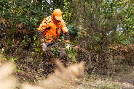 DURABLE WATERPROOF HUNTING JACKET SUPERTRACK 900 - NEON ORANGE