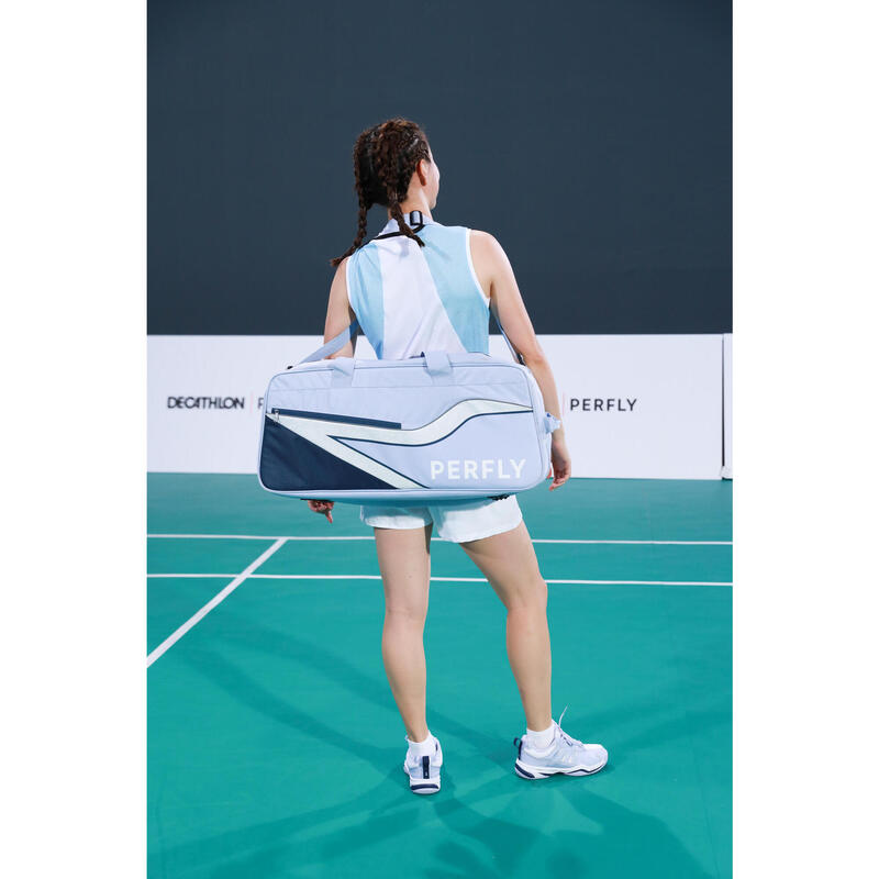 Scarpe badminton donna BS 990 grigio-celeste