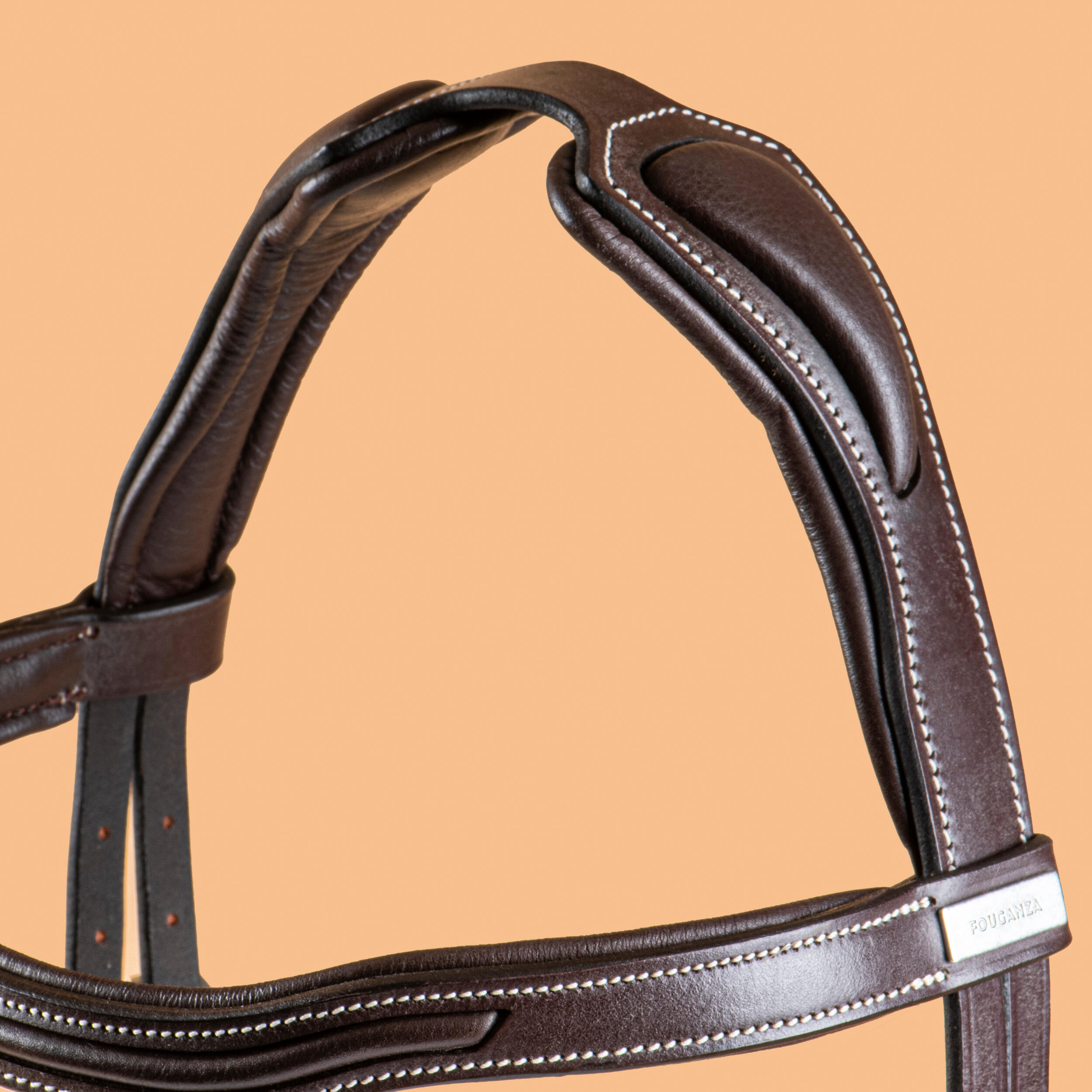 Horse & Pony Leather Bridle With French Noseband 900 - Dark Brown/Black 3/5