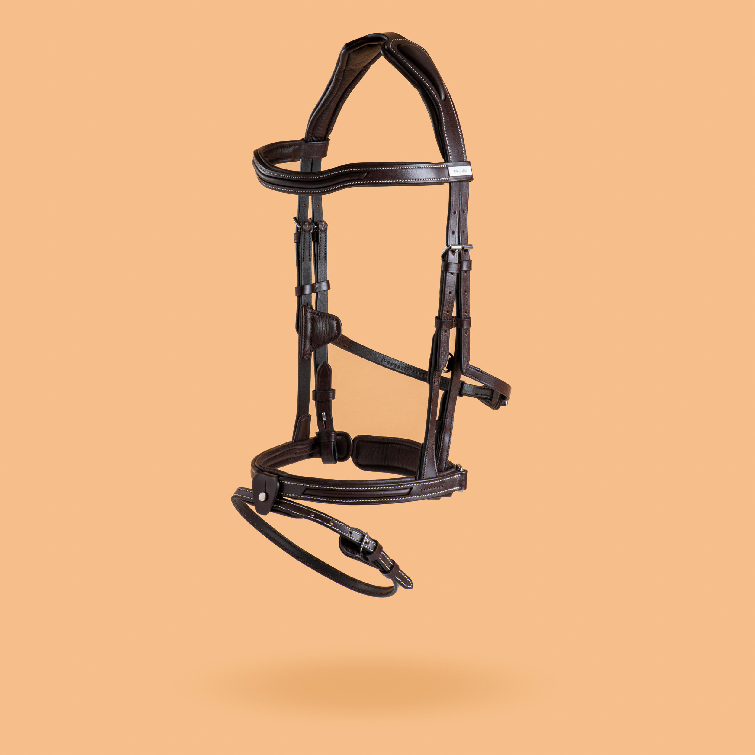 Horse & Pony Leather Bridle With French Noseband 900 - Dark Brown/Black 1/5