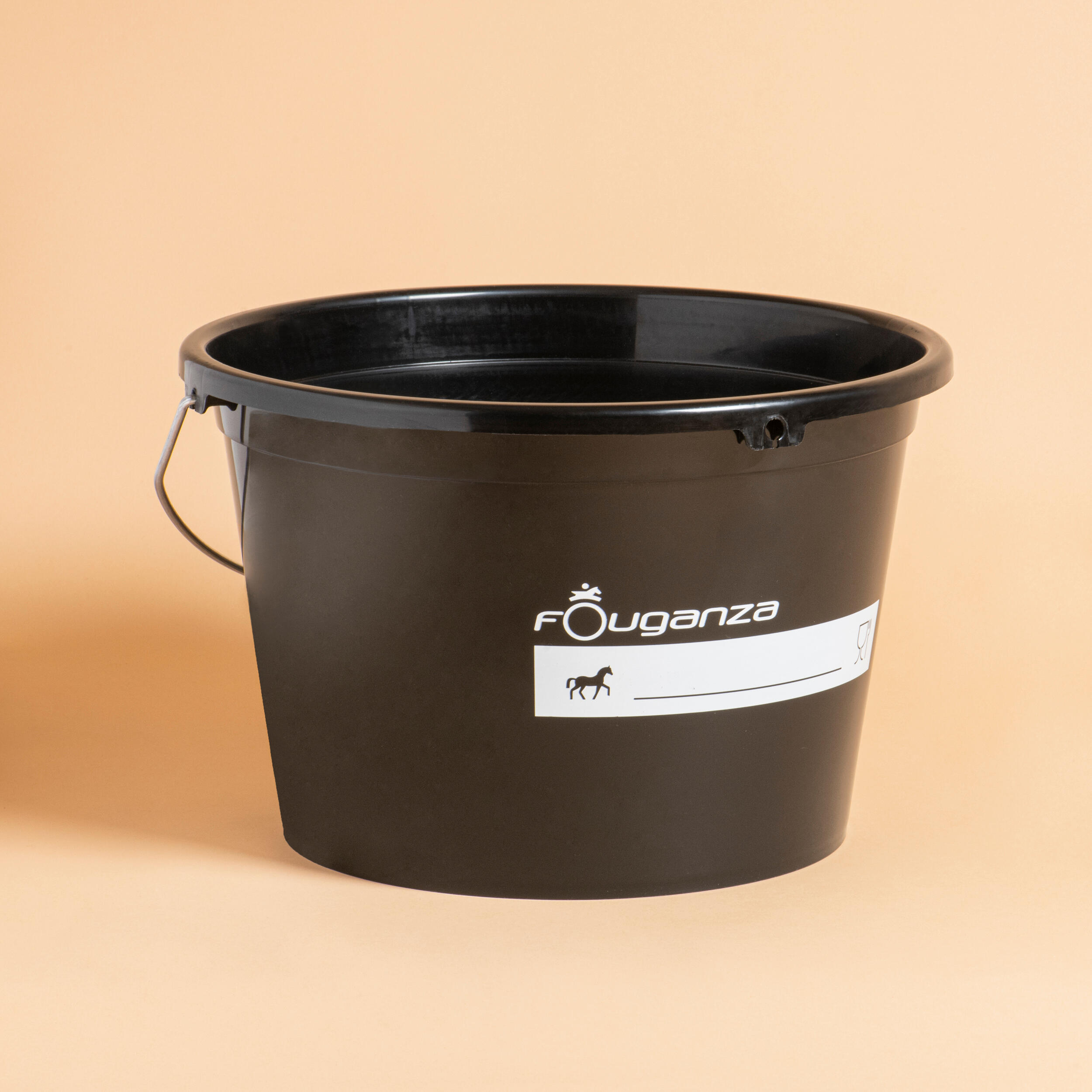 Horse Riding Stable Bucket 17 L - Black - FOUGANZA