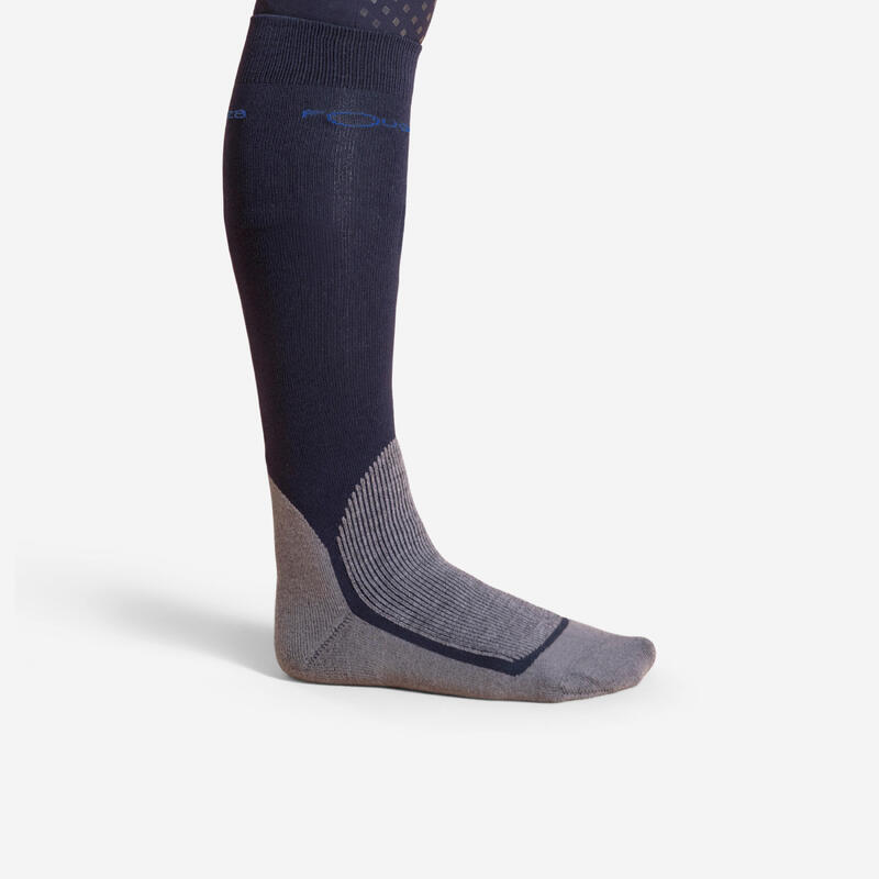 Chaussettes équitation adulte 700 marine