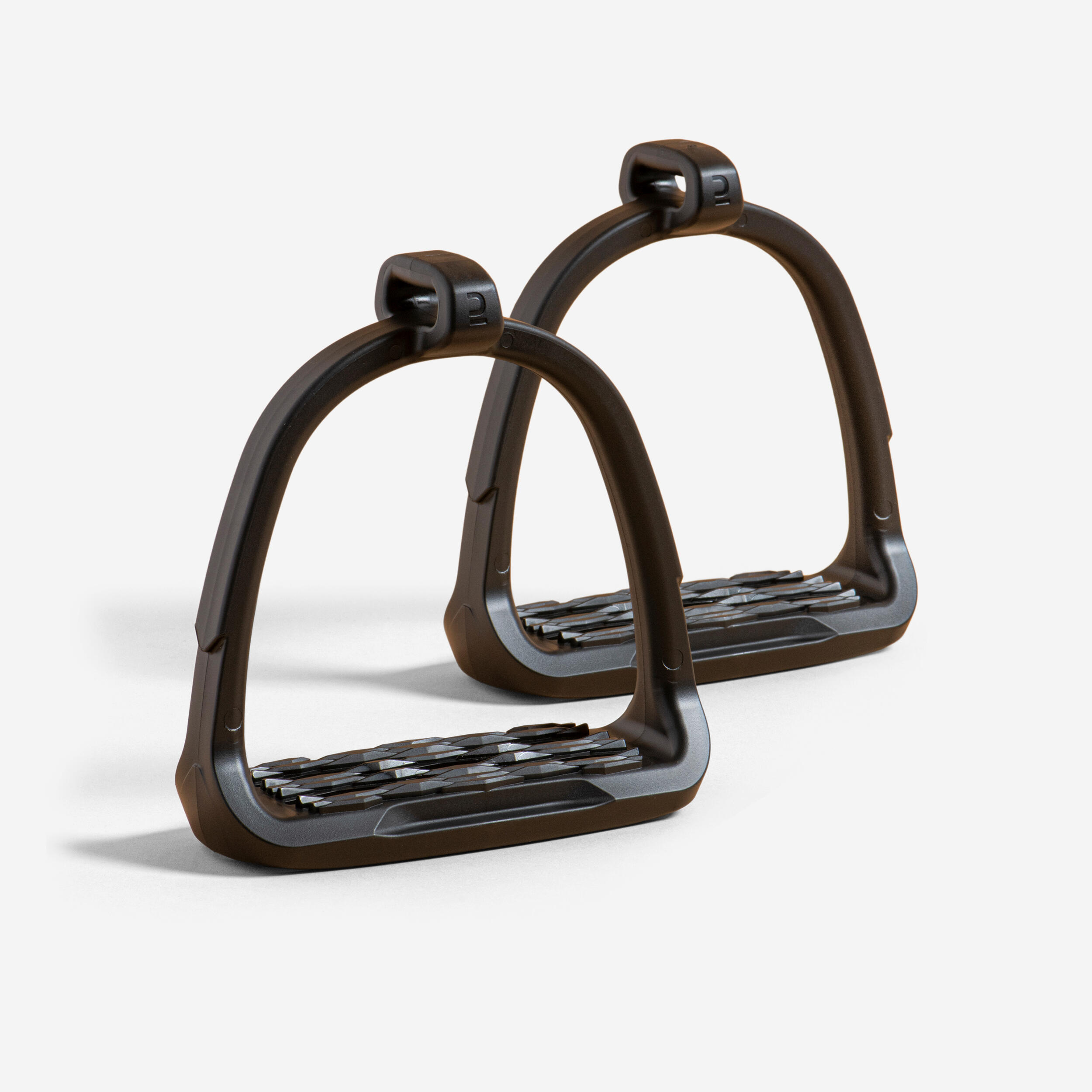 Horse Riding Stirrup Irons - 100 Black - FOUGANZA