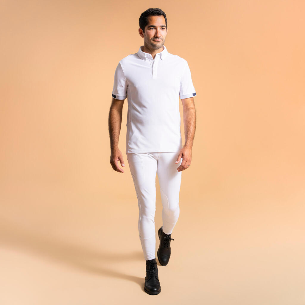 Reit-Poloshirt Turnier Herren weiss