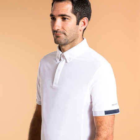 Men's Horse Riding Show Polo Shirt - White - Decathlon