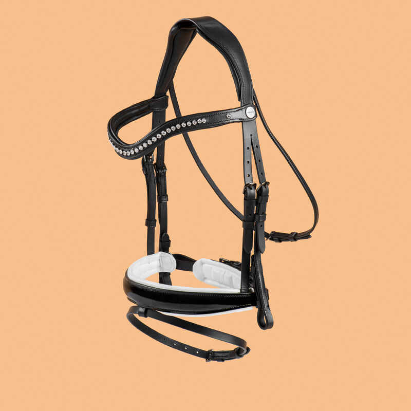 Horse & Pony Dressage Bridle 900 - Black/White