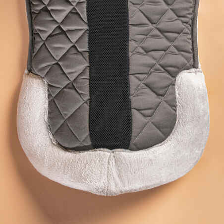 Horse & Pony Synthetic Sheepskin Saddle Pad 500 - Chestnut Brown