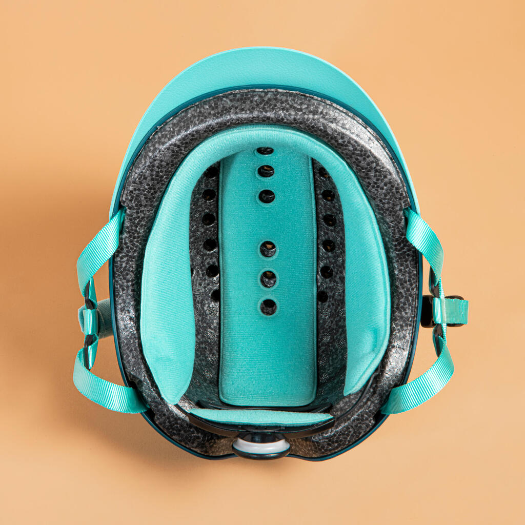 Casque équitation enfant - 100 vert turquoise