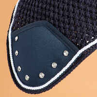 Horse Riding Ear Net - Navy Rhinestones