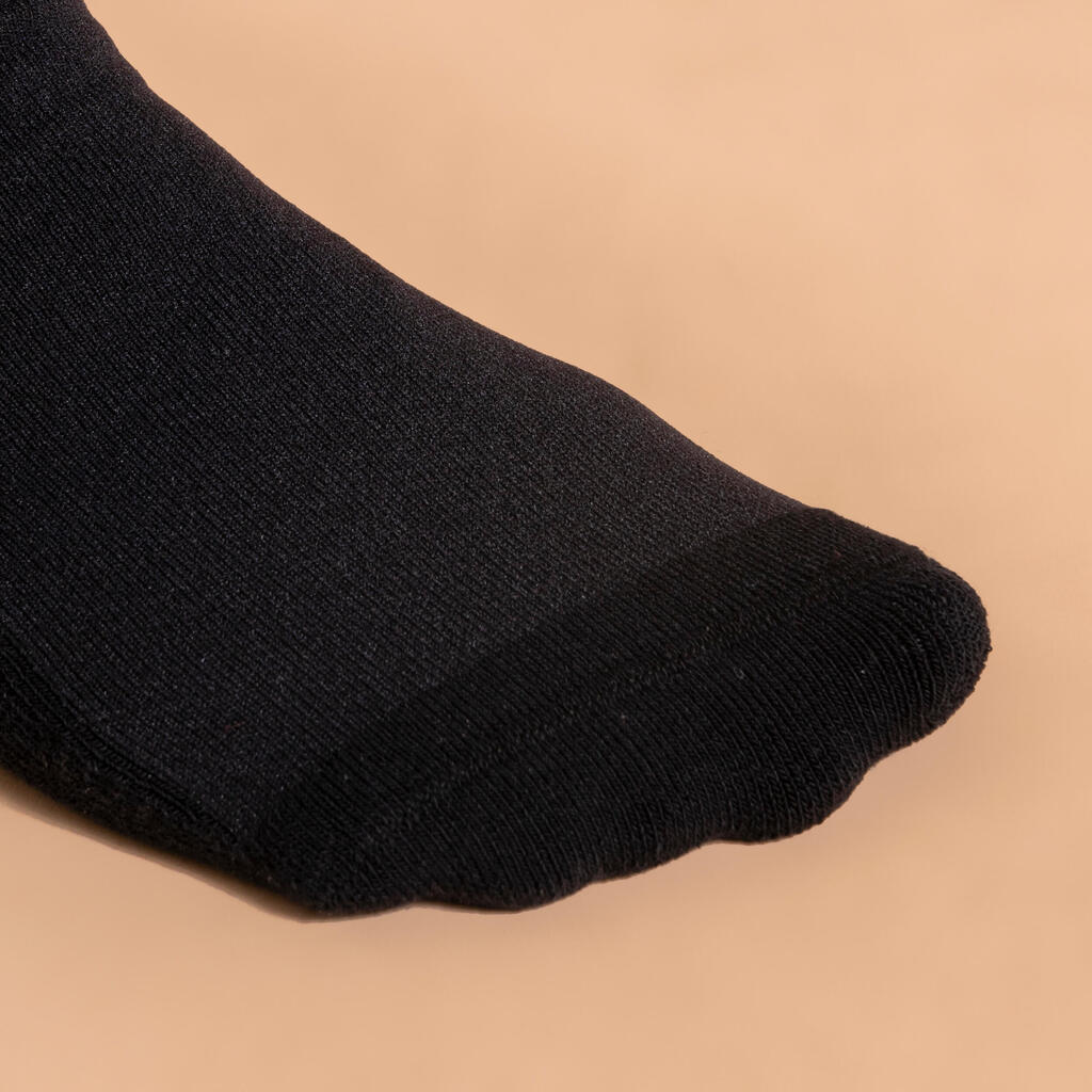 Chaussettes équitation adulte SKS100 noires/rayures roses paillettes