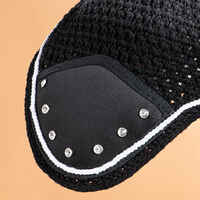 Horse Riding Ear Net - Black Rhinestones