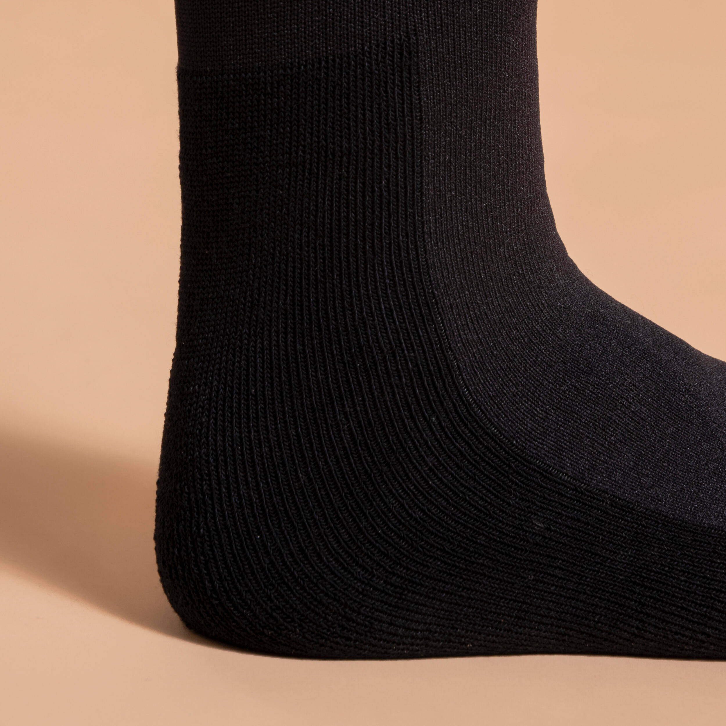 Adult Horse Riding Socks 100 - Black/Pink Sequins Stripes -  3