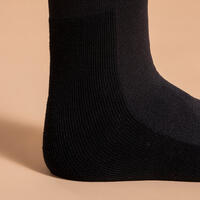 Chaussettes équitation adulte 100 noires/rayures roses paillettes