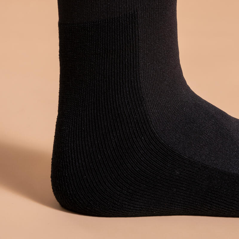 Reitsocken SKS100 Erwachsene schwarz mit rosafarbenen Streifen