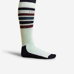 Adult Horse Riding Socks SKS100 - Green/Burgundy Stripes