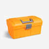 Jazdecký kufrík 300 na čistiace pomôcky pre kone oranžovo-sivý