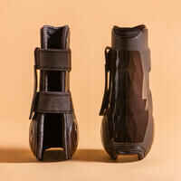 Horse Riding Open Tendon Boots for Horse & Pony 500 Jump - Brown Twin-Pack