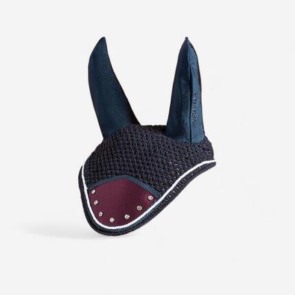 Bonnet équitation Cheval - Strass bordeaux