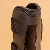 Horse Riding Open Tendon Boots for Horse & Pony 500 Jump - Brown Twin-Pack