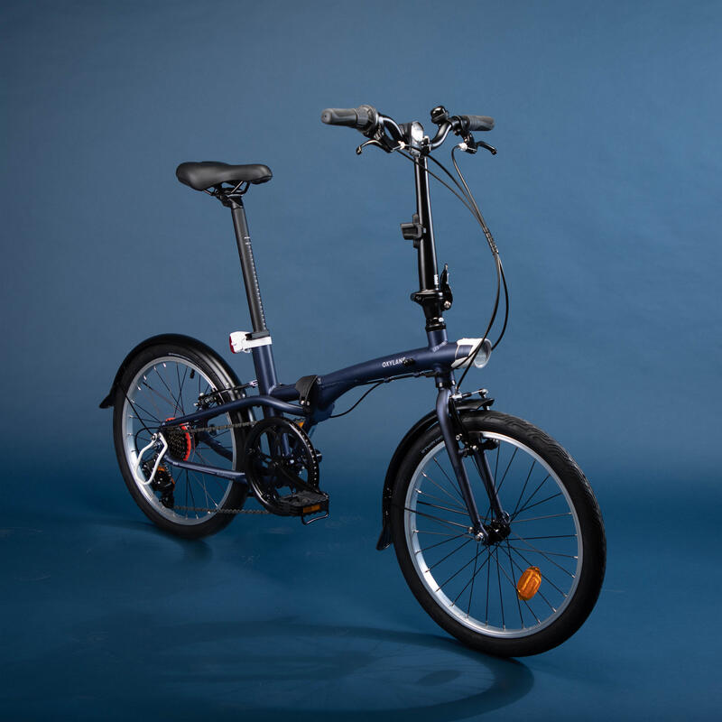 Bicicleta plegable de aluminio 20 pulgadas 7V Tilt 500 azul