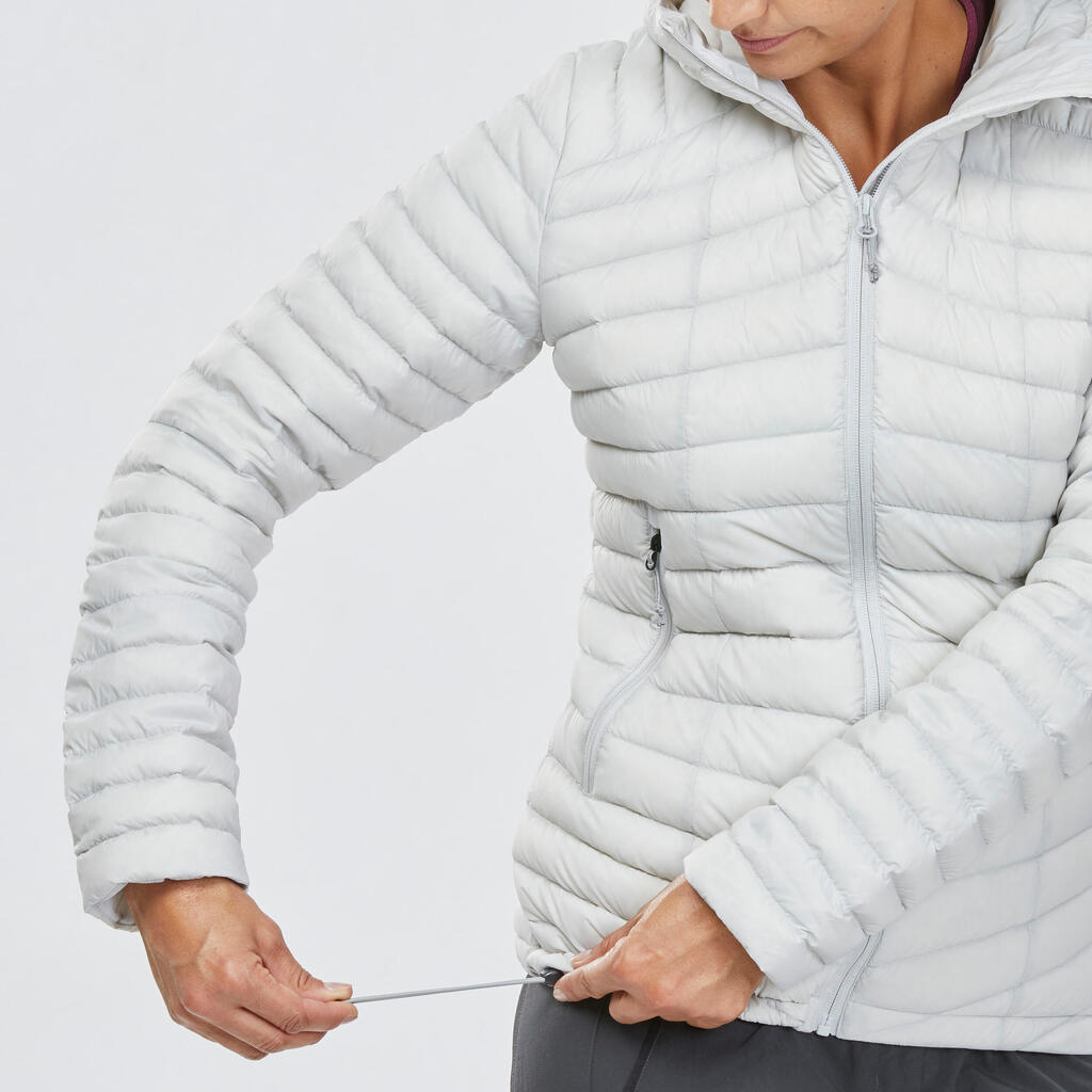 Daunenjacke Damen Kapuze bis -5 °C Trekking - MT100 