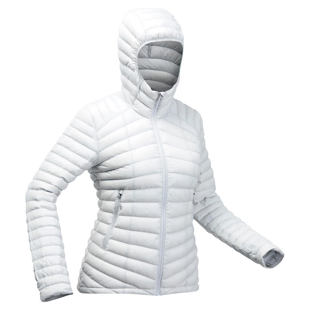 Daunenjacke Damen Kapuze bis -5 °C Trekking - MT100 