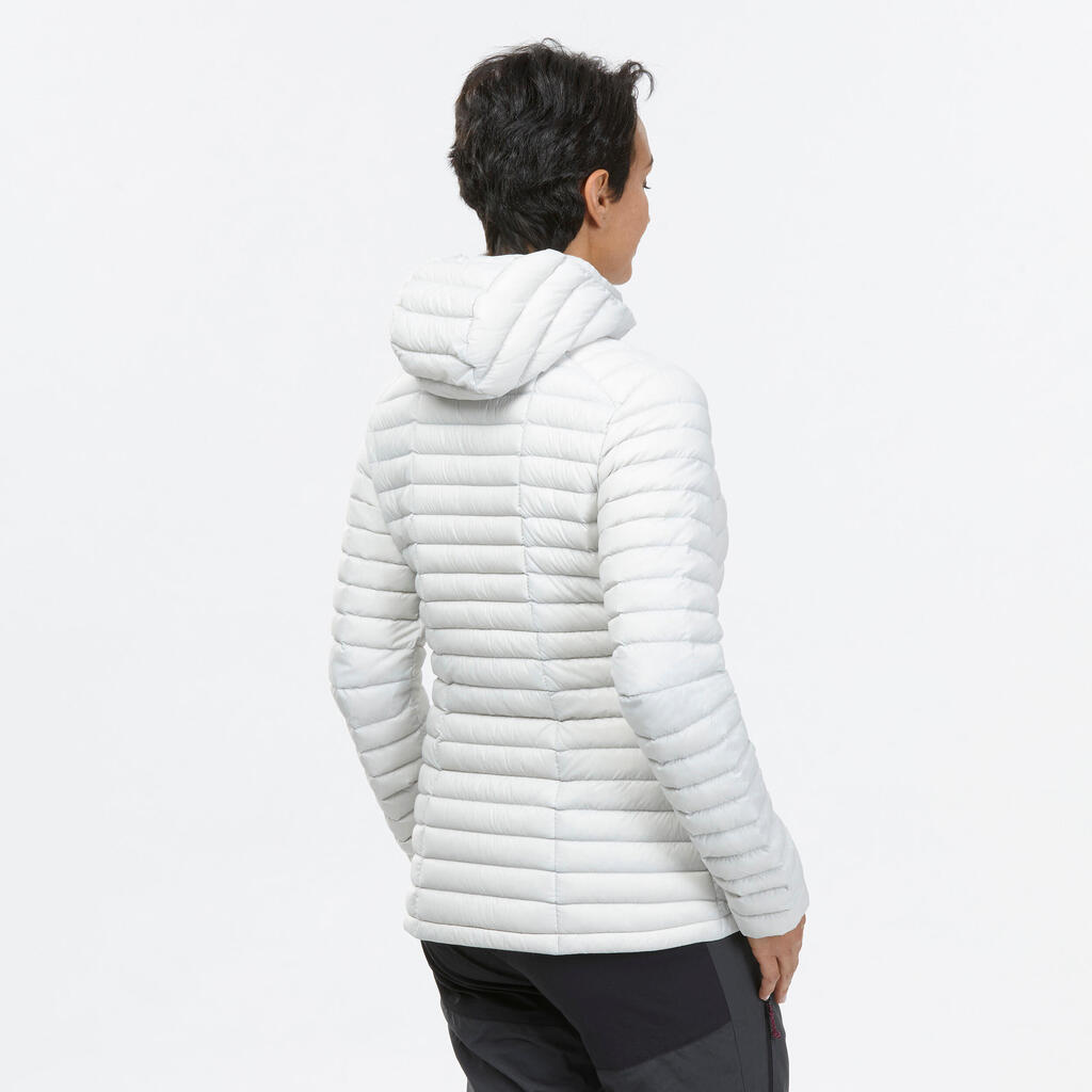 Daunenjacke Damen Kapuze bis -5 °C Trekking - MT100 